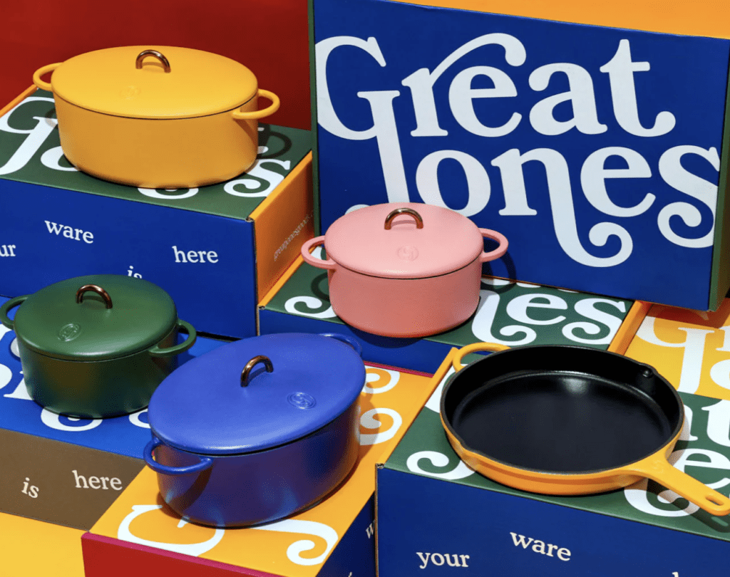 Great jones stainless steel and cast iron cookware