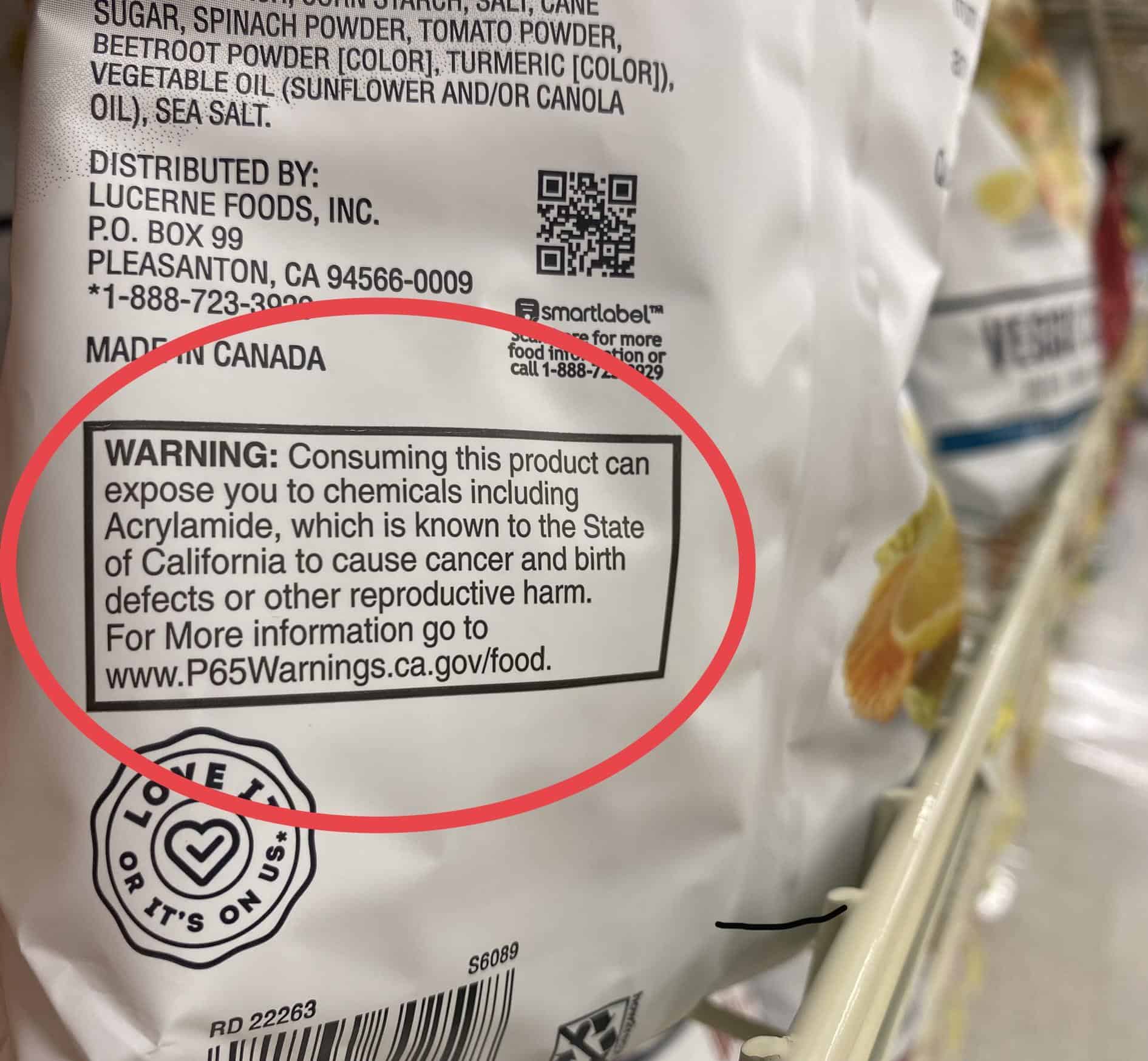 prop 65 warning on food