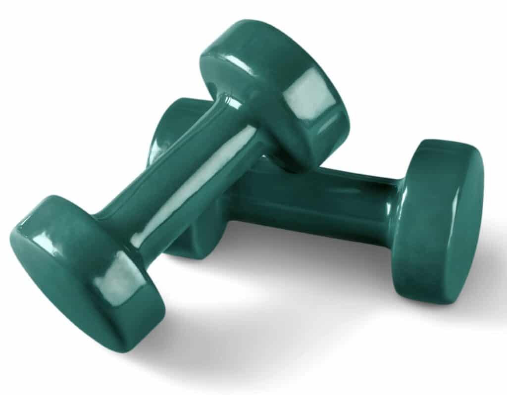 a pair of neoprene dumbbells