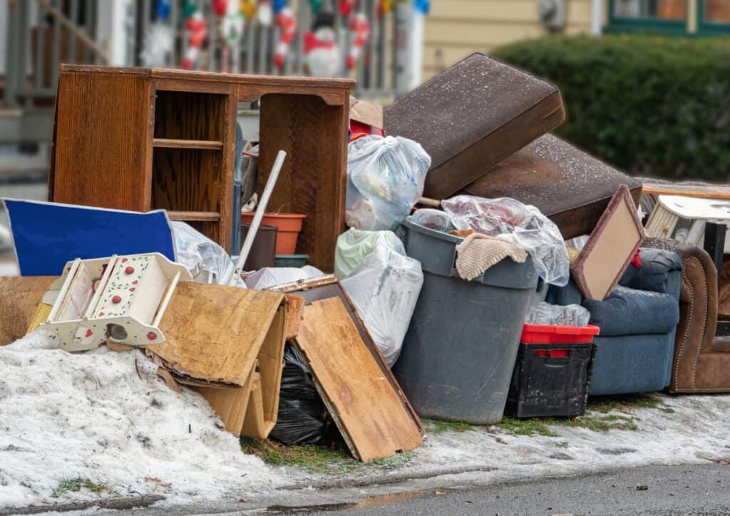 broken furniture outside