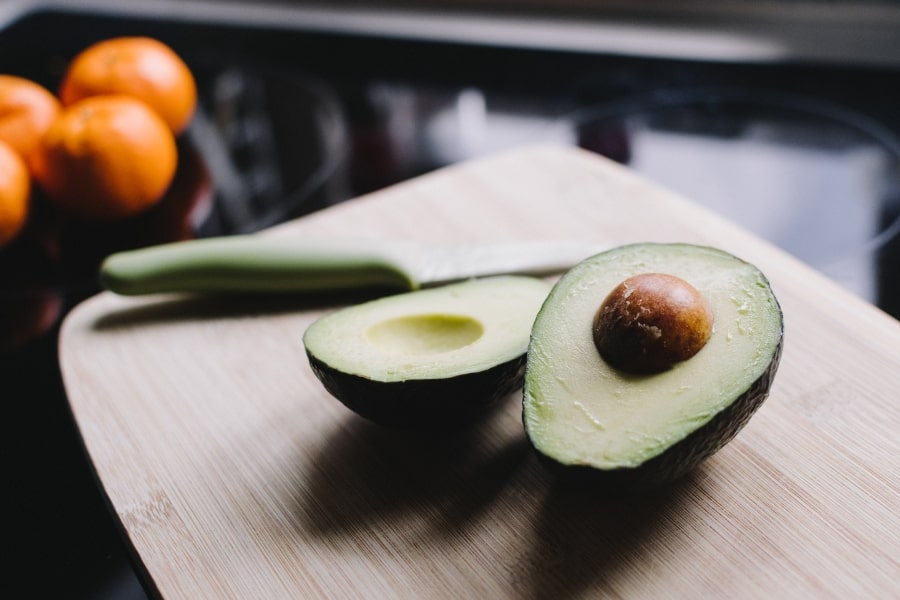 avocado on a cutting board