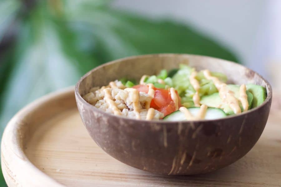 a coconut bowl