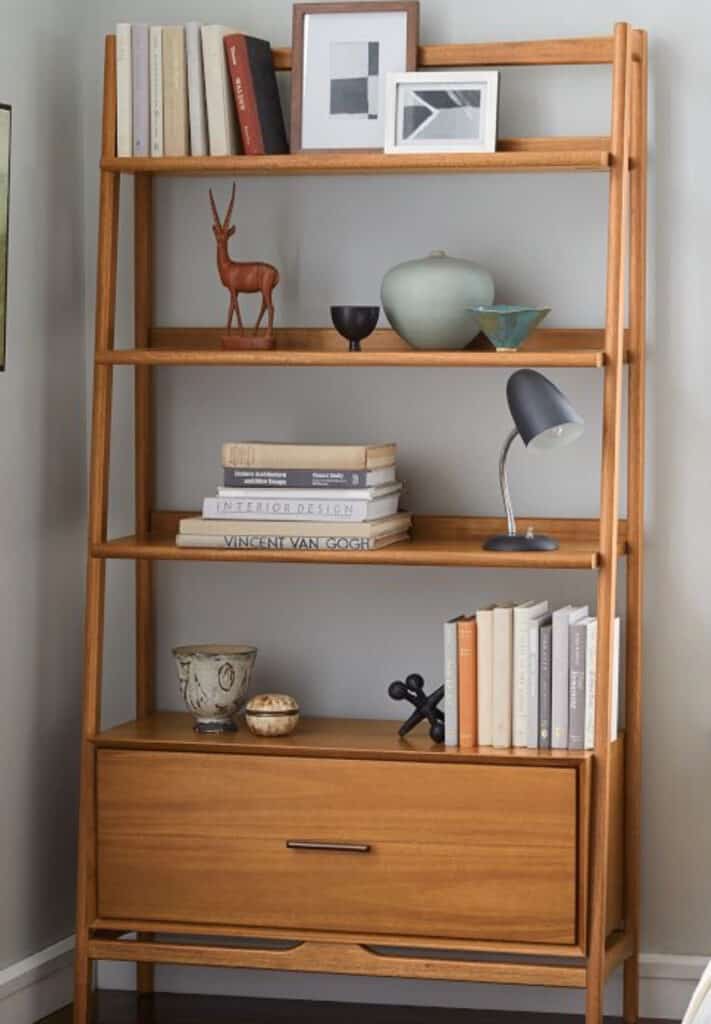 mid-century bookshelf