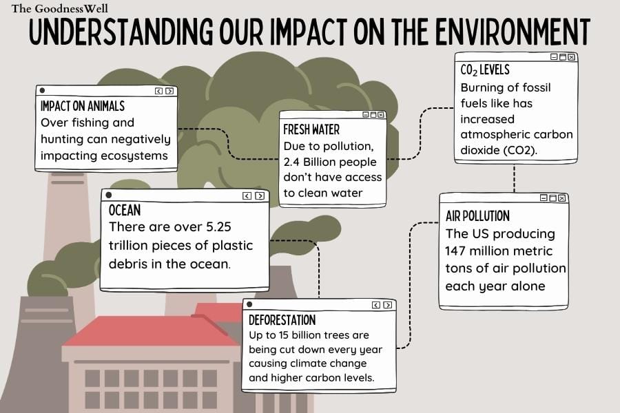 Chart showing human impact on the environment 