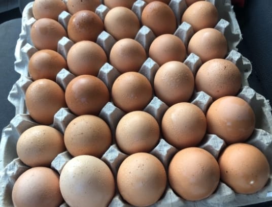 eggs bought at a local farmers market 