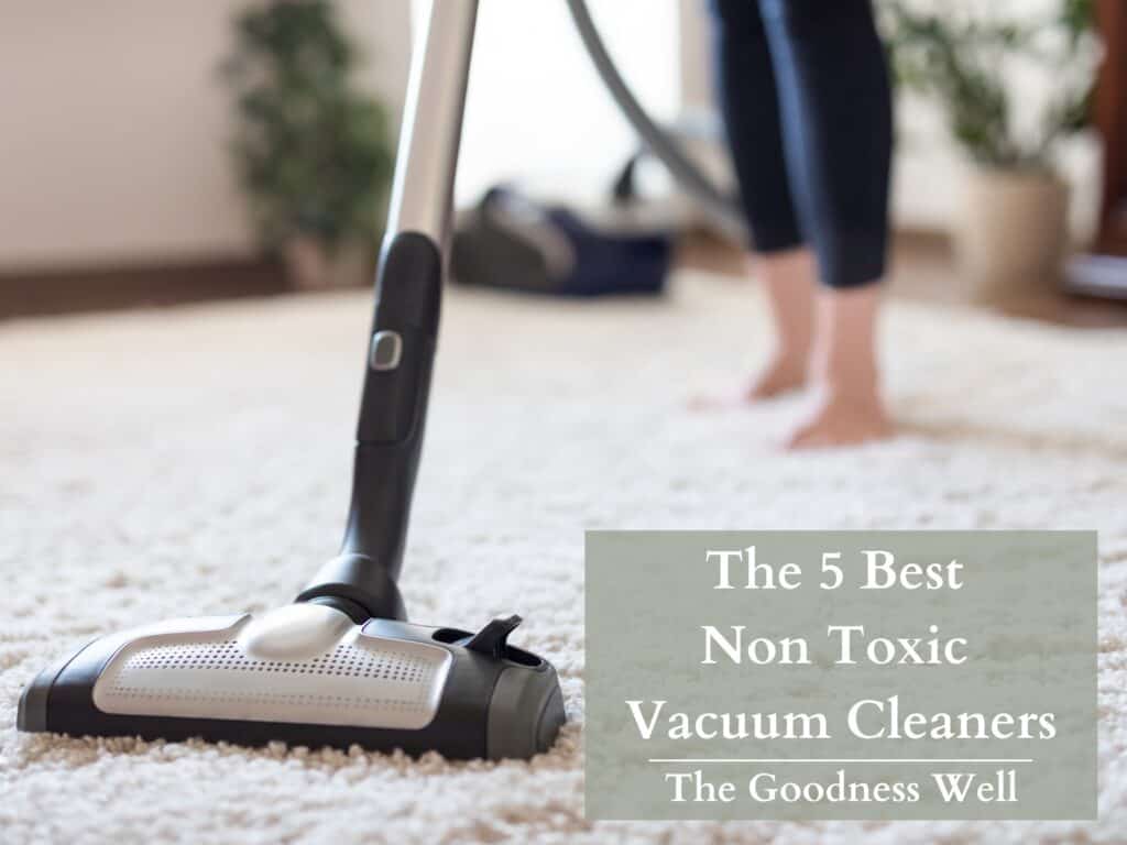 A woman vacuuming 