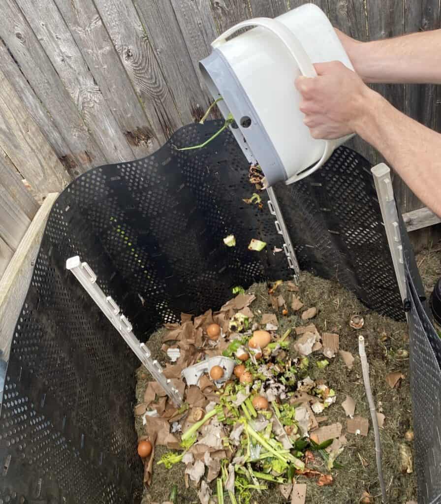 compost in our backyard