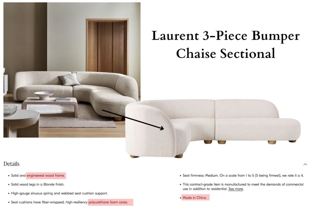  Laurent 3- Piece Bumper Chaise Sectional