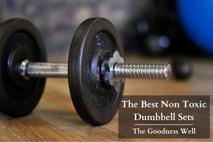 a non toxic dumbbell on the floor