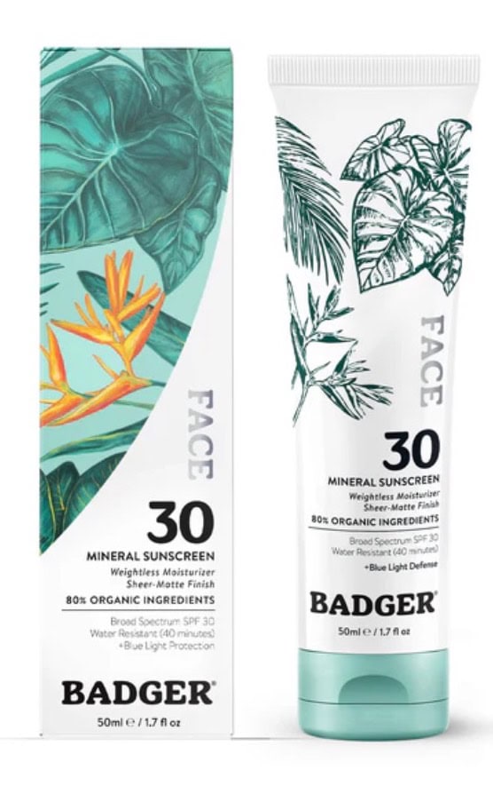 Badger face mineral sunscreen