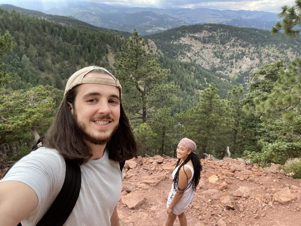 hiking on a mountain