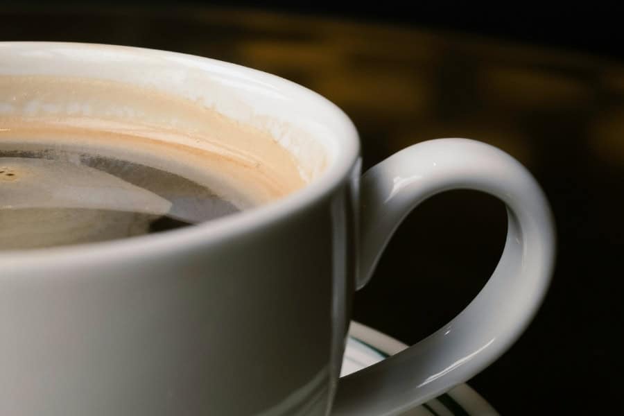 coffee in a glass mug