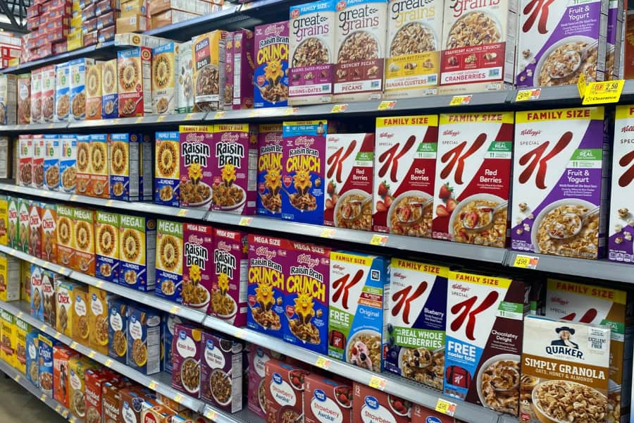 cereal at a grocery store