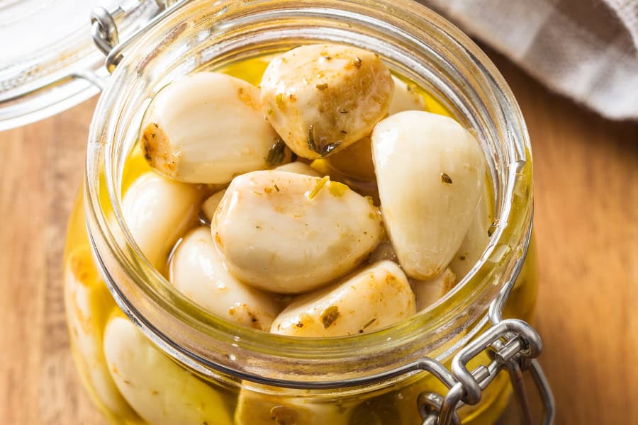 fermented garlic in a jar