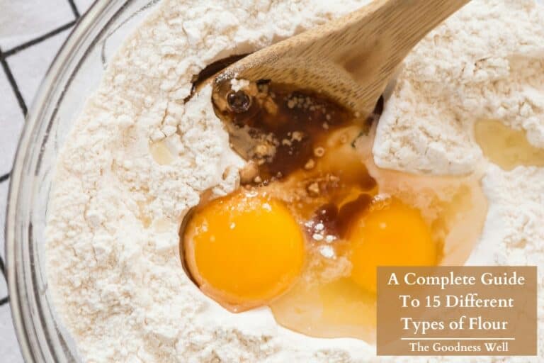 flour and eggs in a bowl