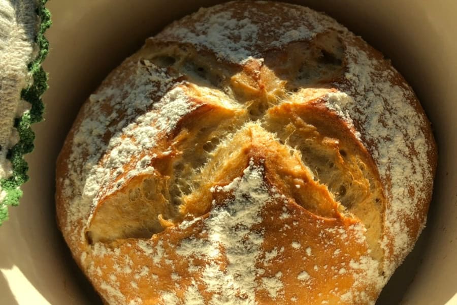 artisan bread I made using traditional all-purpose flour 