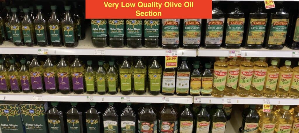 low quality olive oil section