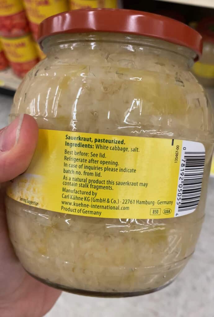 pasteurized sauerkraut