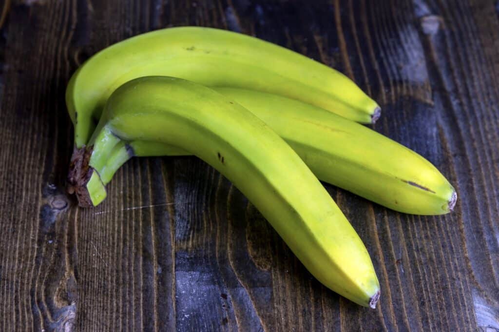 unripe bananas