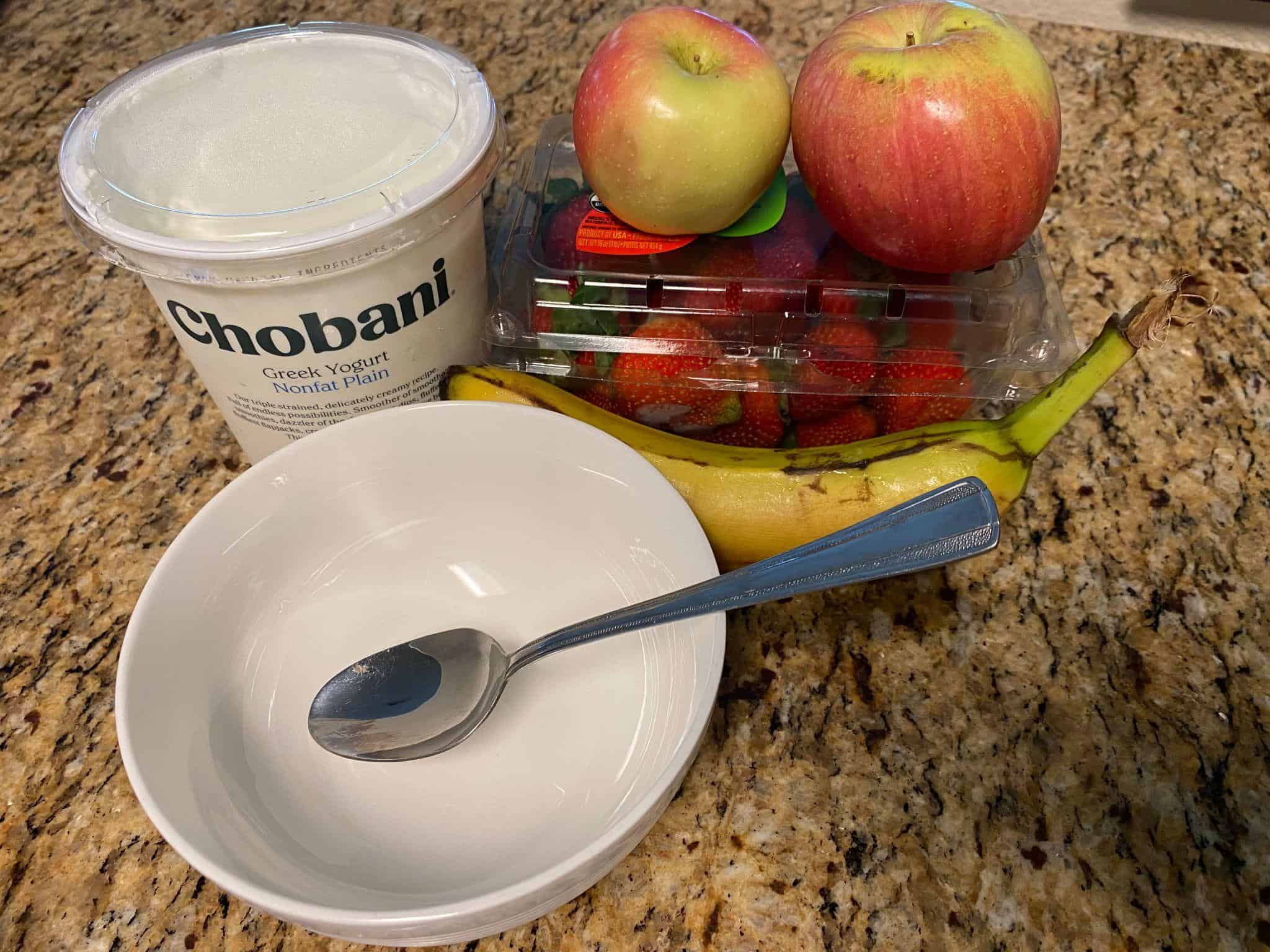 ingredients for a parfait