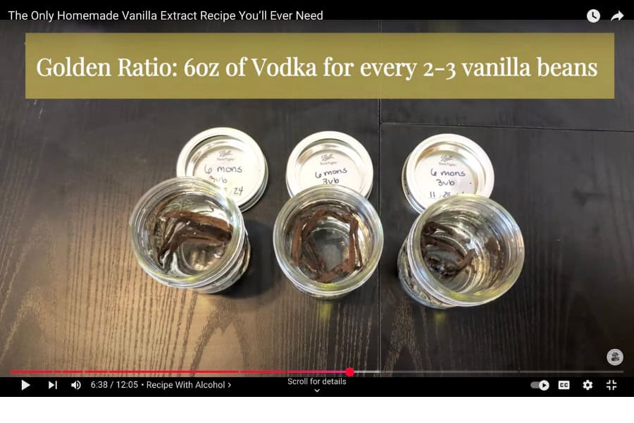 ratio for vanilla extract