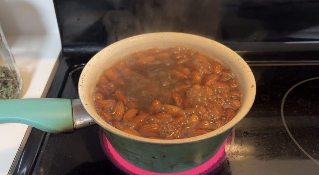 boiling almonds