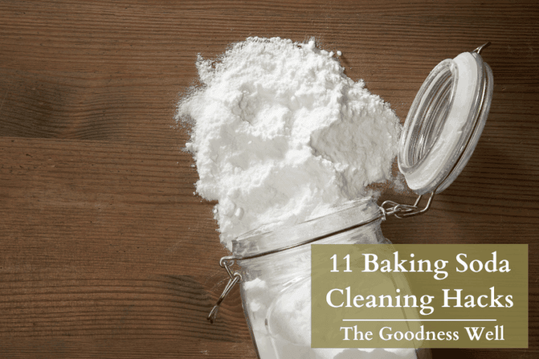 baking soda spilled onto a counter