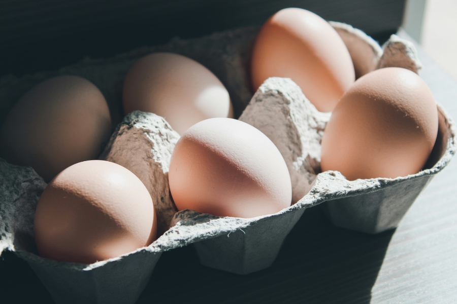 brown eggs in a carton