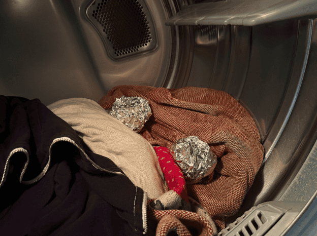 aluminum foil balls in the dryer