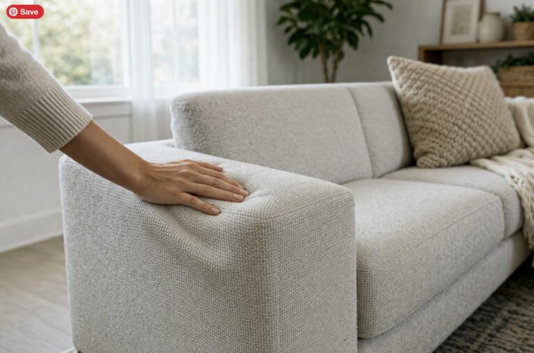 Gentle touch on a cozy sofa