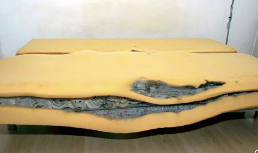 old memory foam breaking down