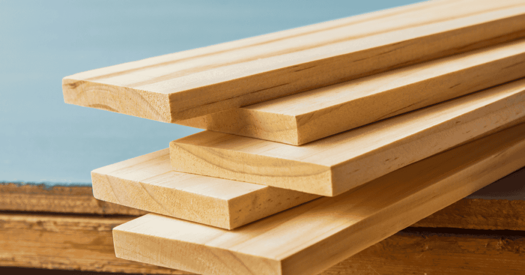 Close-up of raw wood boards showing exposed edges