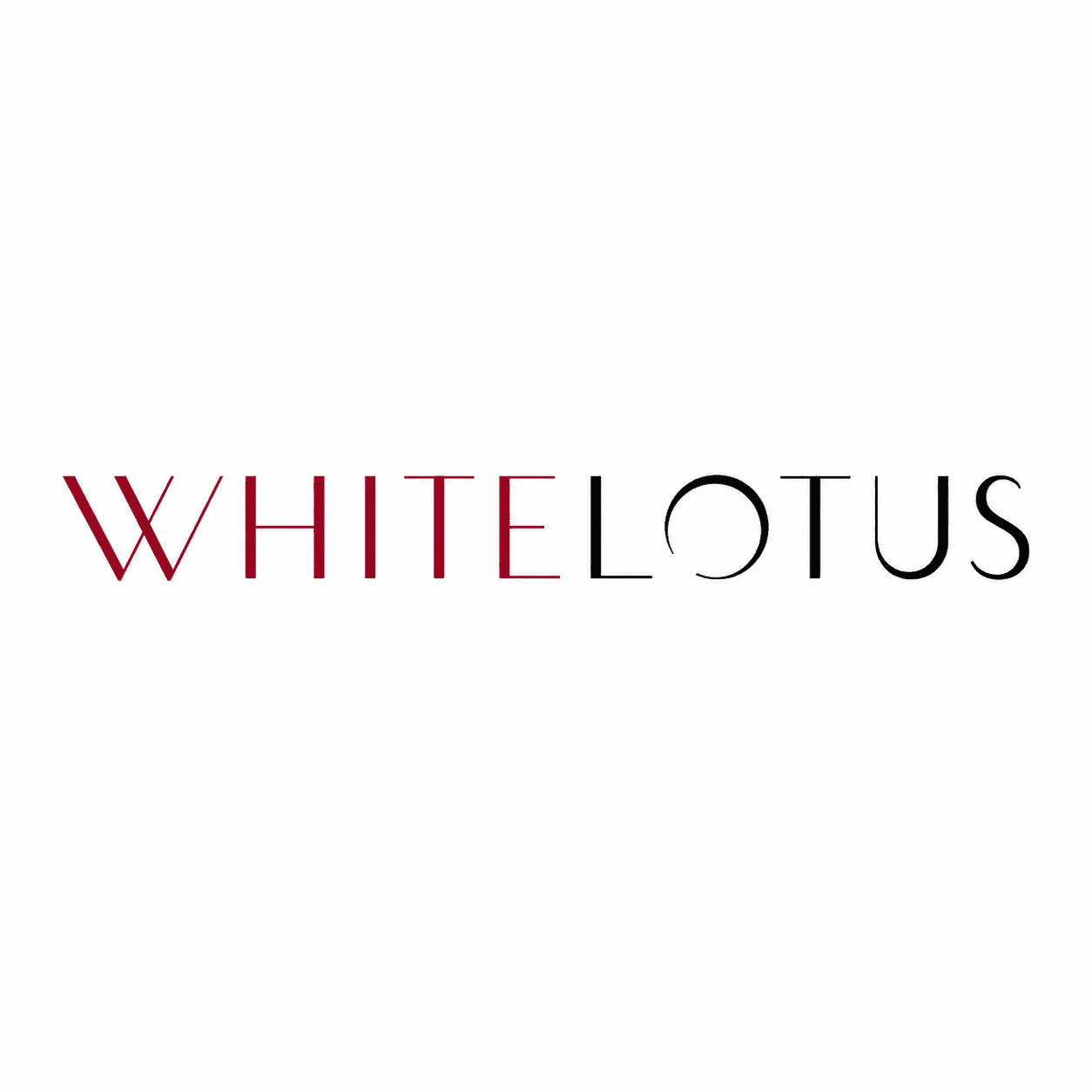 White Lotus wordmark in red and black lettering on a white background.