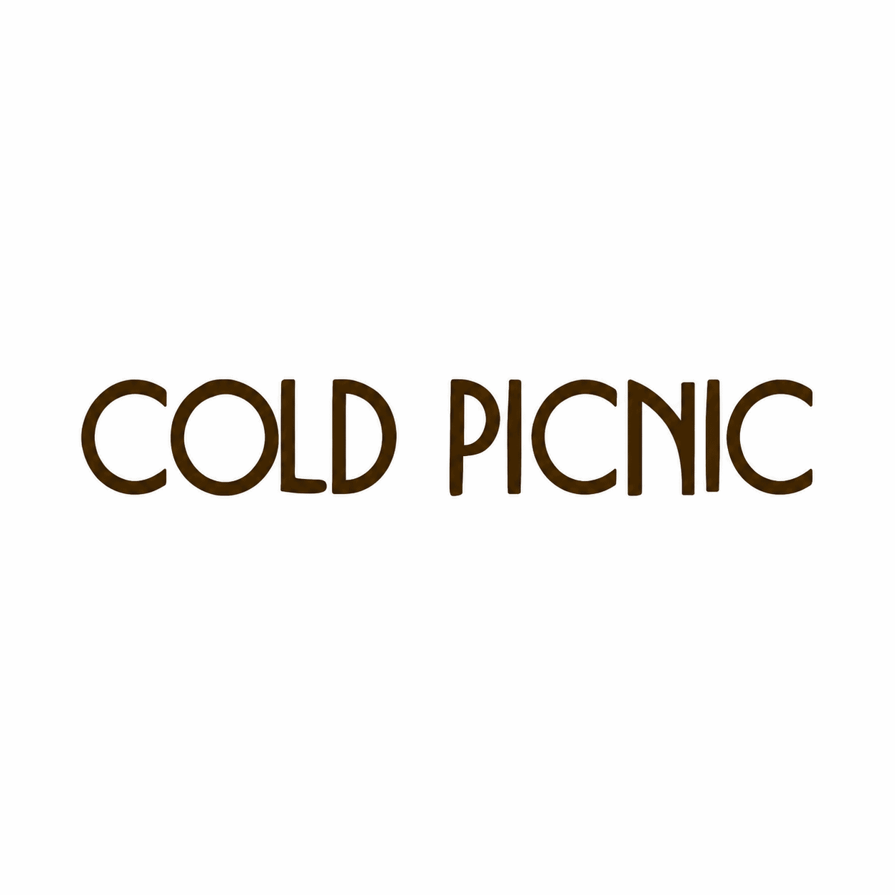 Cold Picnic wordmark in dark brown lettering on a white background.