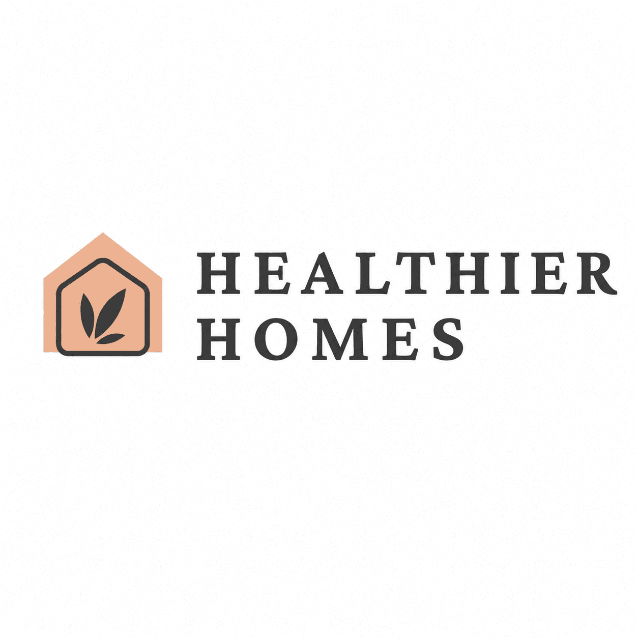 Healthier Homes logo with a house and leaf icon beside the brand name.