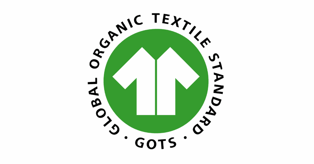 Official Global Organic Textile Standard logo in green, black, and white.