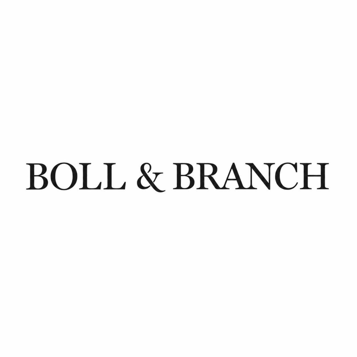 Boll & Branch brand logo in black serif lettering on a white background.